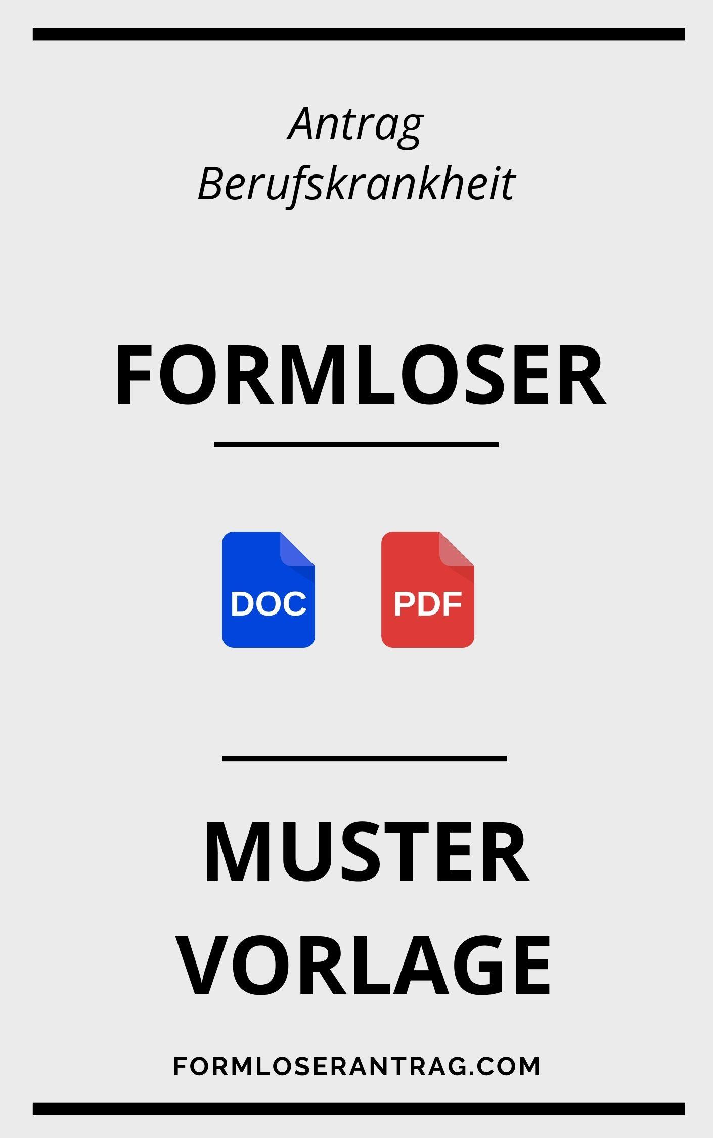 Formloser Antrag Berufskrankheit